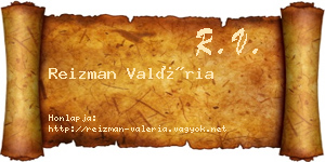 Reizman Valéria névjegykártya